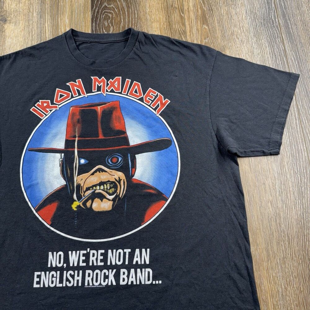 Vintage Iron Maiden Shirt Mens XL Black Were Not An English Rock Band 2013 Tee